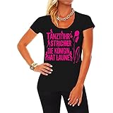 weiter Ausschnitt Frauen und Damen T-Shirt Tanzt Ihr Stricher PINK + Pinke Tasse Tanzt Ihr Stricher Größe XS - 5XL