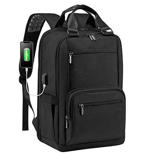 Lovevook Laptop Backpack For Men Women, Waterproof Business Backpack With Usb Port Tsa Friendly Work Bag Durable Travel Backpack College Vintage Daypacks, Fits 15.6 Inch Computer, Black #TOP16