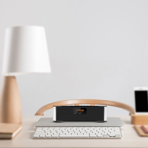 Bluetooth Speaker,XPLUS All-in-1 Portable Travel Wireless Bluetooth Speaker Alarm Clock FM Radio,10W,HIFI V4.0,Calling Built-In Mic,Support TF Card for Smartphones and All Audio Enabled Devices(Black)