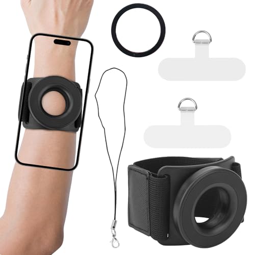 Soporte para Teléfono para Correr, Soporte Magnético de Plástico para Teléfono de Muñeca Brazaletes Giratorios de 360° para Correr Brazalete Elástico para Correr Soporte para Teléfono