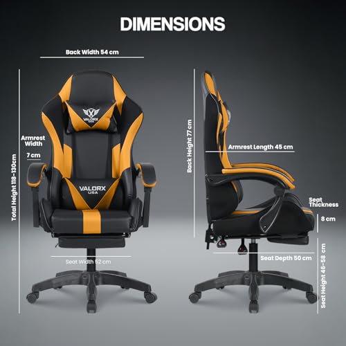 Image of Warrior 2026 Edition Gaming & Office Ergonomic Chair | Vegan Leather | High Back 135 Recliner | Adjustable Height & Linkage Armrest| Lumbar Support | 360 Swivel | 3 Year Warranty, Orange
