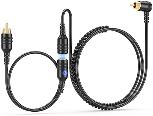 Mellbree Magnetic Cord for Electric Shield Heated, Snowmobile Helmet Heated Shield Cord Replacement Electric Shield Wire 150cm Gold-Plated RCA