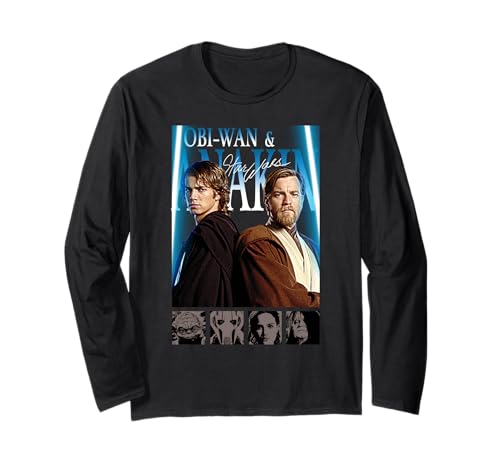 T-shirt Star Wars Obi-Wan & Anakin à manches longues pour fan