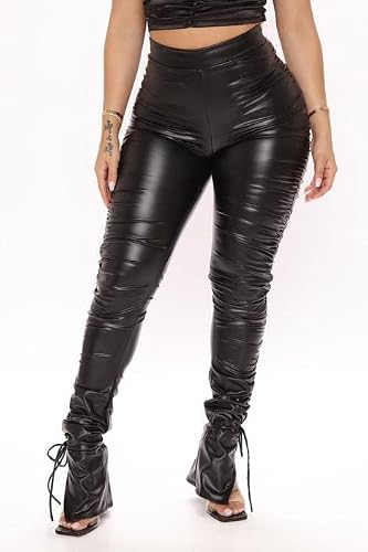 Hibshaby Faux Leather Leggings Women Sexy, High Waisted Pleather Pants For Women Pu Leather Tights Black Xl #TOP3