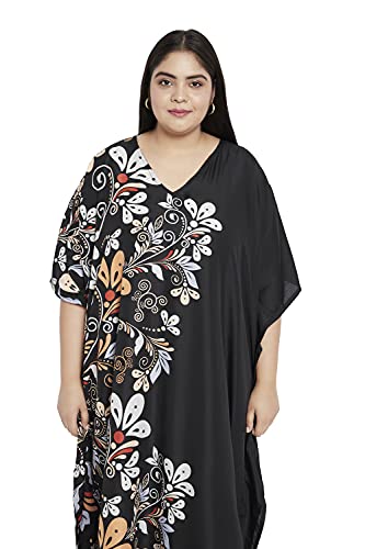 Image of Oussum Women Kaftan Plus Size Polyester Summer Lightweight Caftan Swimsuit Cover Ups Maxi African Mumu Lounge House Dress