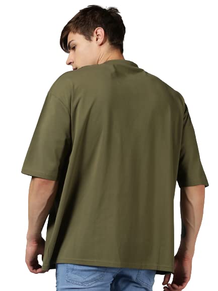 Image of URGEAR Men's Cotton Printed Drop Shoulder - Hip Hop - Down Shoulder- Baggy Loose fit- Stylish Oversized t Shirts for Men
