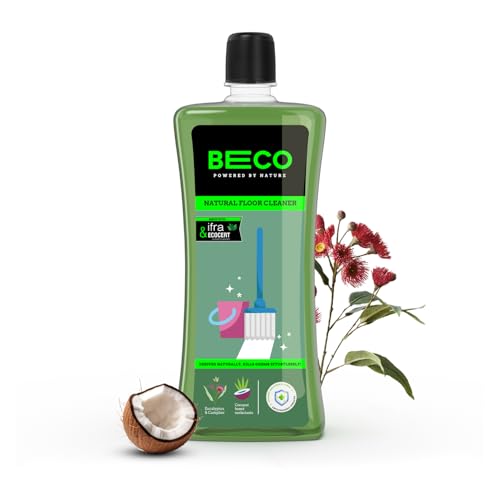 Beco Natural Floor Cleaner - Eucalyptus & Camphor Fragrance |1L Bottle | Non-Toxic Germ Kill Formula | Natural Mosquito Repellent | Safer Than Phenyl | Kids Safe & Pet Friendly Floor Cleaner Liquid