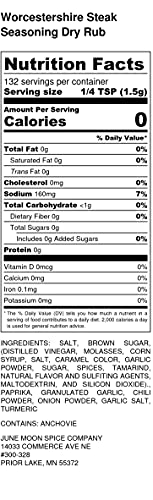 Premium | Worcestershire Steak Seasoning Dry Rub | Large Shaker | Calorie Free | Saturated Fat Free | Cholesterol Free | Sugar Free | Crafted in Small Batches - Thumbnail 2