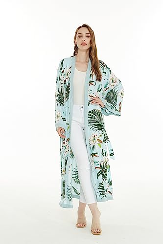 Image of Wispy Cereus Light Blue Family Matching Hawaiian Clothes | Family Matching Outfits • Soft Rayon Fabric • Tropical Floral Print • Vacation Ready • Luau Party Wear