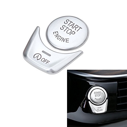 Duoles Silver Start Stop Engine Switch Button Cover for BMW 5 6 7 X 3 X4 Series F Chassis F10 F18 F07 F12 F01 F02 F25 F26