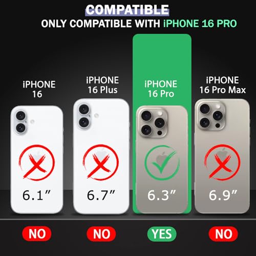 TheGiftKart Hybrid Back Cover Case for iPhone 16 Pro Compatible with MagSafe | Built-in Stand | Shockproof Hard Case Cover for iPhone 16 Pro (PC & TPU, Frosted Matte Back, Black Sides) 2 41SND+kjqsL