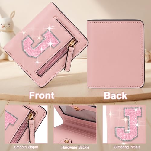 Image of Birthday Gifts for Teen Girl Kids Wallet Girl Wallets Small Initial Rfid Wallet Teen Girls Gift Preppy Stuff for Girls Pink J