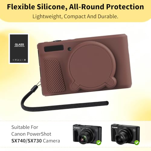 Silicone Case for Canon SX740 HS/SX730 HS +2 Screen Protectors (Brown) by Bebykilemi - Used condition - Image 3