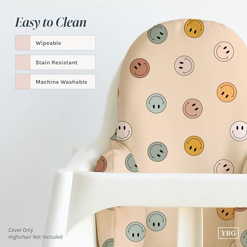 Image of Yeah Baby Goods Wipeable Cushion Cover (Oh So Groovy) - Compatible with The IKEA Antilop Highchair - Soft, Waterproof Baby High Chair Cover