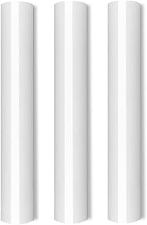 3D Puff Heat Transfer Vinyl，12x10inch Puff HTV 3 Sheets,3D Puffy HTV Iron on Vinyl for Cricut Heat Transfer Vinyl for T-Shirts Clothes Bag Pillow Textile Fabric(White)