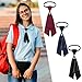 GHTIYLP Womens Bow Tie School Uniform Ties for Girls Adjustable Ties for Women Pretied Bow Tie for Party Prom Daily Wear (Black)