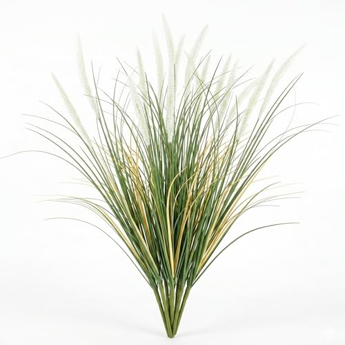 KOL 8 PCS Artificial Cattail Grass Stems 17.7in Faux Decorative Vase Filler