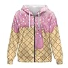 Kathyboom Women's Zip Up Hoodies Casual Long Sleeve Track Jackets With Pockets Fall Outfits Sweaters Fashion Jackets, Cartoon Ice Cream, 3XL #3
