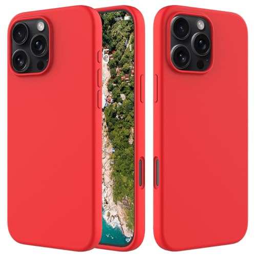 Coque iPhone 16 rouge élégante en silicone de qualité supérieure