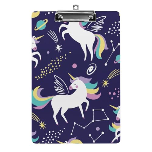 Planchette à pince licorne A4 pour étudier au café et prendre des notes
