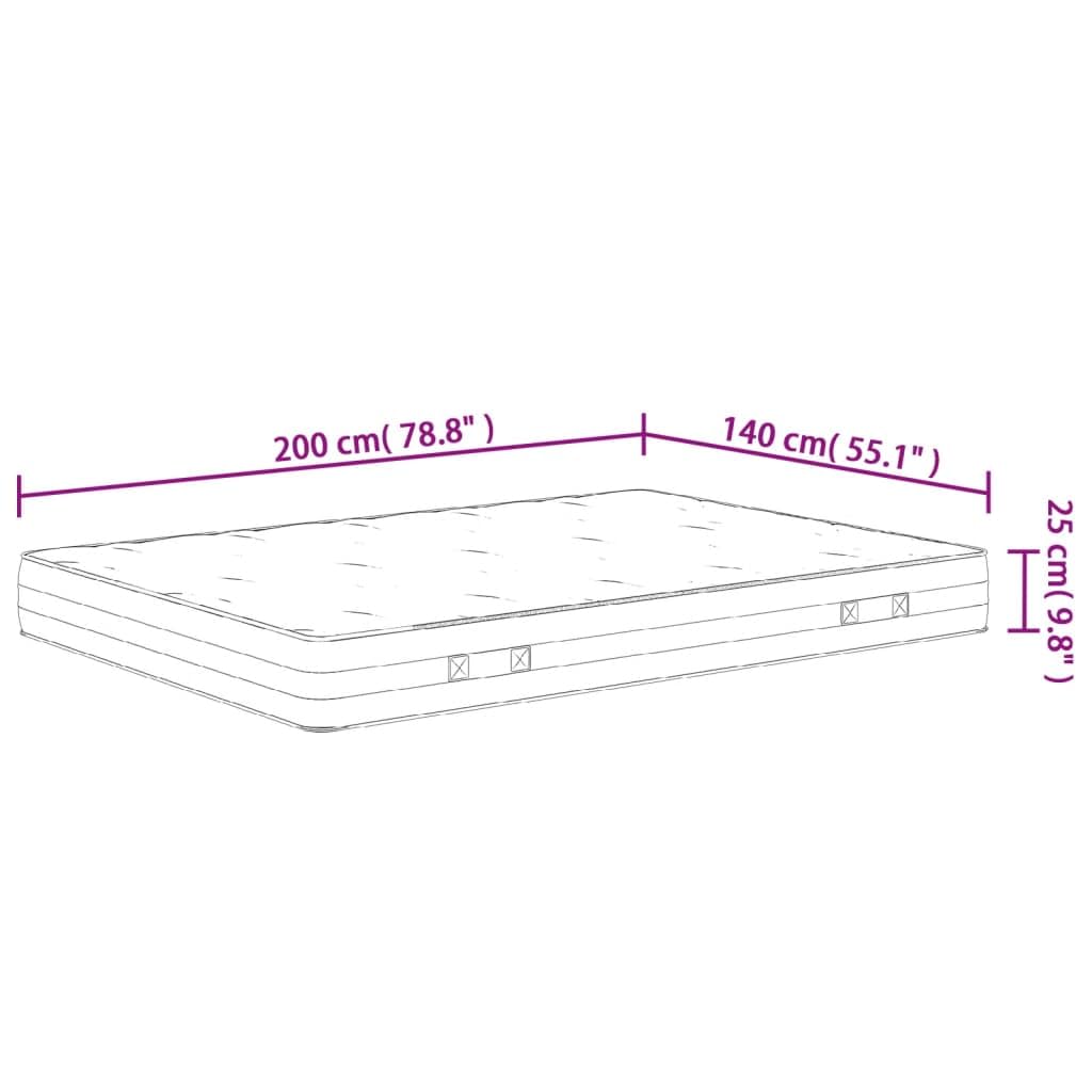 Materac ze sprężynami kieszeniowymi, średnio-twardy, 140 x 200 cm, z 7 strefami leżenia, oddychający pokrowiec, ergonomiczny na plecy, łóżko podwójne, kompatybilny ze stelażem, wygodny do