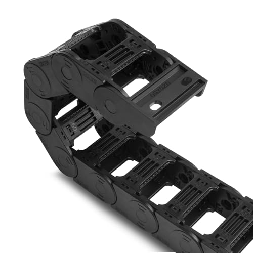 Aweking Schleppkette, Kabelträger, Schutzkette, 99,8 cm, 1 m, für 3D-Drucker und CNC-Fräse, schwarzer Kunststoff, Nylon (25 x 50 Steg)