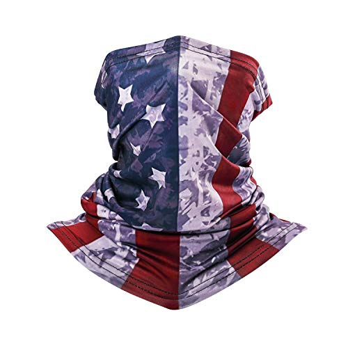 American Flag Face Cover Scarf Mask, US Flag Neck Gaiter(Red Blue)