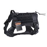 EXCELLENT ELITE SPANKER Taktisches Hundetraining Molle Kampfgeschirr Militärisches Hundegeschirr Arbeitshundeweste für mittelgroße Hunde(M,BLK)