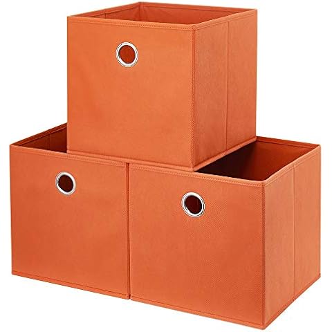 HSDT 3 Pack Orange Cube Storage Bins Cover