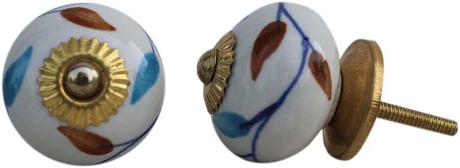Indian Shelf 25 Pieces Multicolor Cabinet Knobs Floral Cabinet Hardware Ceramic Door Pulls