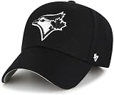 47 MLB Black White Outline Primary Logo MVP Adjustable Structure Hat, Adult One Size Fits All - Toronto Blue Jays - Black
