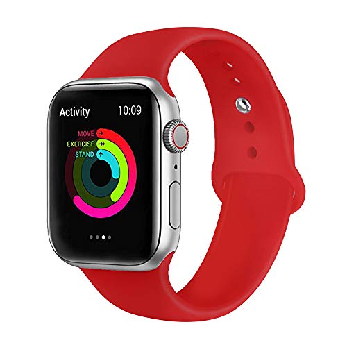 Lerxiuer Smartwatch Correa 42mm 44mm Silicona Suave Reemplazo Sport Banda para iWatch 2019 2018 2017 Serie 5/Serie 4/Serie 3/Serie 2, Nike+, Sport Smartwatch Strap S/M M/L