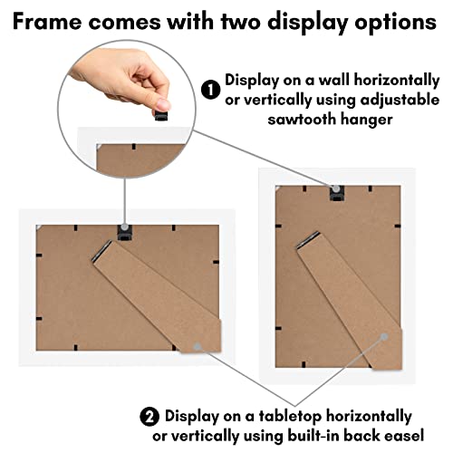 Image of Americanflat 4x6 Picture Frame with Shatter-Resistant Glass - Set of 2 - Signature Collection - Gallery-Style Frames Made of Engineered Wood - Picture Frames for Tabletop and Wall Display - White