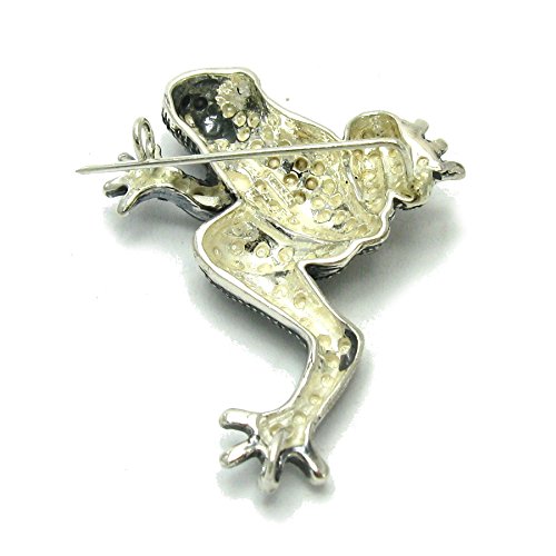 Sterling Silber Brosche Frosch massiv 925 Empress