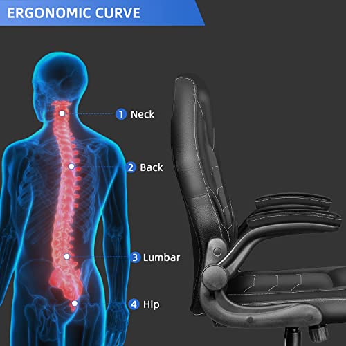 Toszn Dt550 Video Game Chairs, Gamer Chair For Adults, Computer Gaming Chair 330Lb Capacity, Gaming Chairs For Teens, Racing Style Gaming Office Chair With Flip-Up Arms And Lumbar Support, Black #TOP6