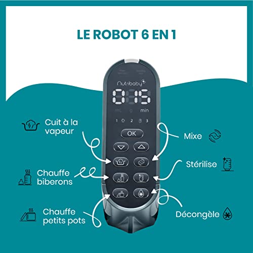 Babymoov-Nutribaby-Gris-Lot-de-6-pots-de-conservation-Babybols-250ml-Robot-Multifonctions-pour-Bebe-6-en-1-Cuiseur-vapeur-Mixeur-Ideal-Batchcooking