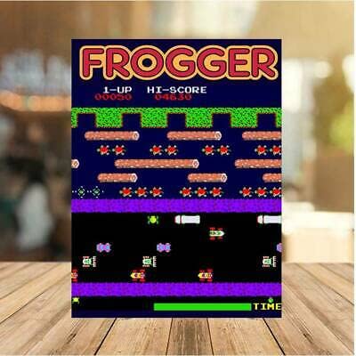 Frogger 80s Classic Arcade Novelty Retro Vintage Wall tin Plaque 20x15cm - Games Room Ideal for Pub shed Bar Office Man Cave Home Bedroom Dining Room Kitchen