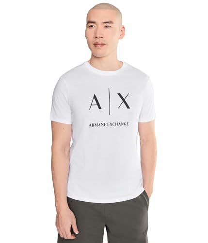 Armani Exchange Men's Cotton Jersey Slim Tee, White, Medium