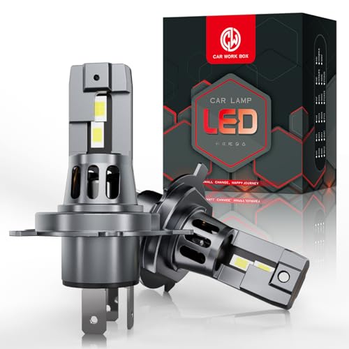 CAR WORK BOX H4 LED 120W per Auto e Moto: Lampadine H4 28000LM Conversione per Fari- LED 9003/HB2 Design 1:1 Plug-and-Play per Fari Abbaglianti e Anabbaglianti - 6500K Bianco