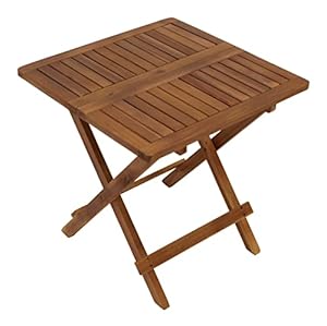 DEGAMO Florencia Akazie Beistelltisch Klappbar 50x50cm