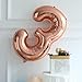 BALONAR 40 Inch Jumbo 13rd Rose Gold Foil Balloons for Birthday Party Supplies,Anniversary Events Decorations and Graduation Decorations