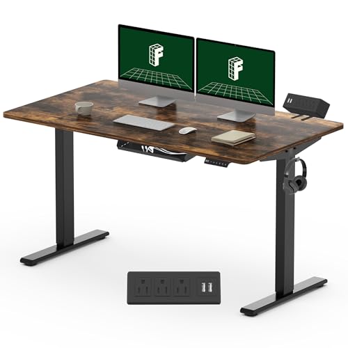 FLEXISPOT EN2 Electric Stand Up Desk 55 x 28'' Whole-Piece Deskto...