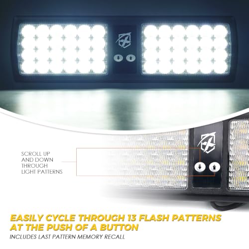 Image of Xprite White 48LED Visor Lights Interior Windshield Sunshield Lights for Construction Vehicles Towing Work Trucks Plows Pickup Truck