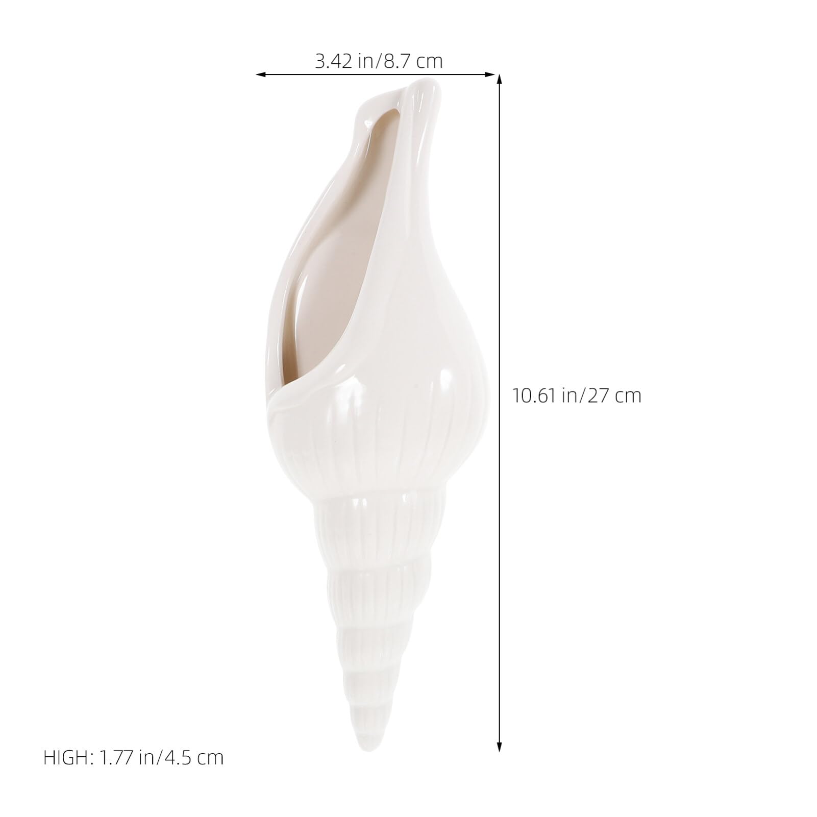 Keramik Wandvase in Weiß, Muschelform, Modell Nx0046a