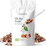 BIO Früchtetee Oh My Fruit 100g (50 Tassen) | Früchtetee Lose mit Apfel, Hibiskus, Himbeer, Orange und Steviablätter REPLANTEA