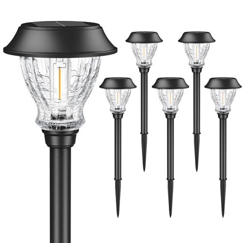 XMCOSY-Solar-Garden-Lights-6-Pack-2700K-LED-Warm-White-Landscape-Lighting XMCOSY+ Solar Garden Lights 6 Pack, 2700K LED Warm White Landscape Lighting - Image 1