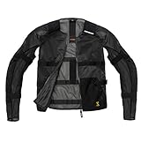 Hochfeste Netzoberstoff. Forcetech zertifizierte Protektoren  nach EN 1621-1 an Schultern und Ellbogen. Bereit für Warrior Rückenprotektor nach EN 1621-2 Level 1 und Level 2. Bereit für EN 1621-3 zertifiziert Warrior  Brust Thorax.