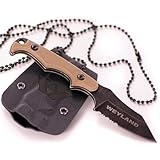 WEYLAND EDC Fixed Blade Tactical Neck Knife With Sheath - Small Fixed Blade Utility Knife, Boy Scout Carry knife for Everyday Carry and Hiking