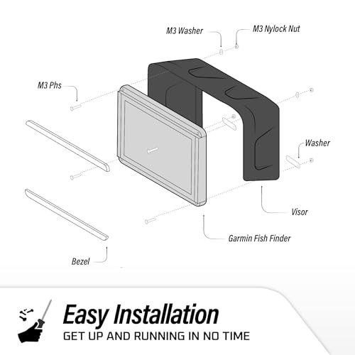 Image of BerleyPro Garmin Fish Finder Visor - Sun Cover & Glare Reduction - Fits Echomap UHD /UHD2 /Ultra, GPSMAP, Striker, Echomap Chirp & More - CNC Machined ASA Plastic