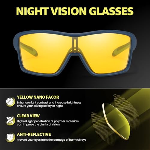 TJUTR Night Vision Driving Glasses for Men Women,Polarized Yellow Lens Nighttime Glasses Sunglasses4